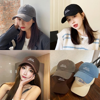 Cap_Hello weekend Hat หมวกแก็ป ลายปัก มีหลายสี ราคาถูก พร้อมส่ง