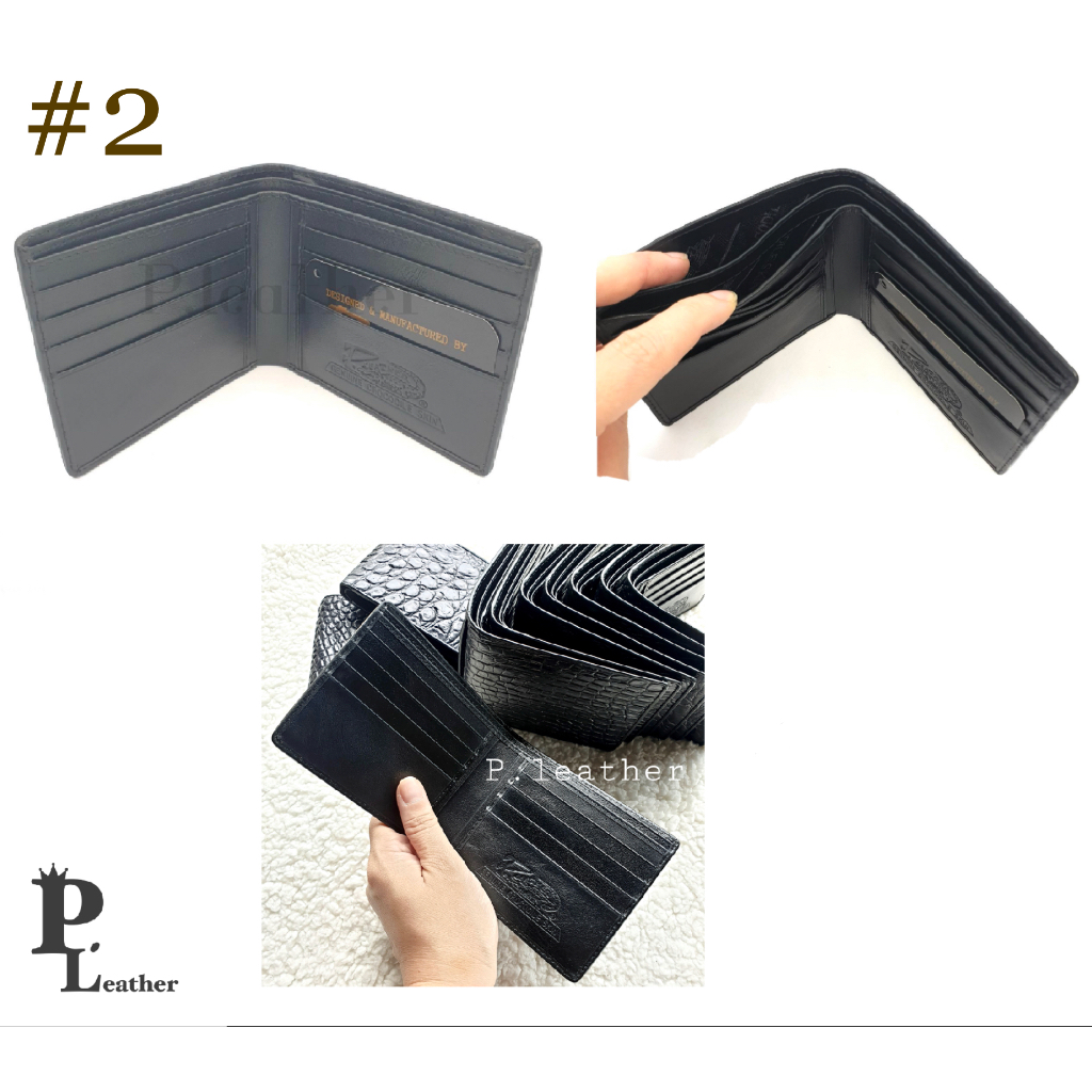 P.Leather💎พร้อมส่ง 🚚 กระเป๋าสตางค์หนังจระเข้ กระดูกหลัง  กระเป๋าสตางค์ หนังแท้ รับประกัน