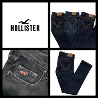 Hollister รวมรุ่ม กางเกงยีนส์ขายาว ผู้หญิง เอว26-30 ยีนส์ขาด เอวต่ำ