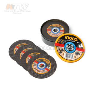 INGCO ใบตัดเหล็ก / แผ่นตัดเหล็ก 4 นิ้ว (105 มม.) บาง 1.2 มม. แพ็คละ 25 ใบ รุ่น MCD1210525 (Abrasive Metal Cutting Disc)