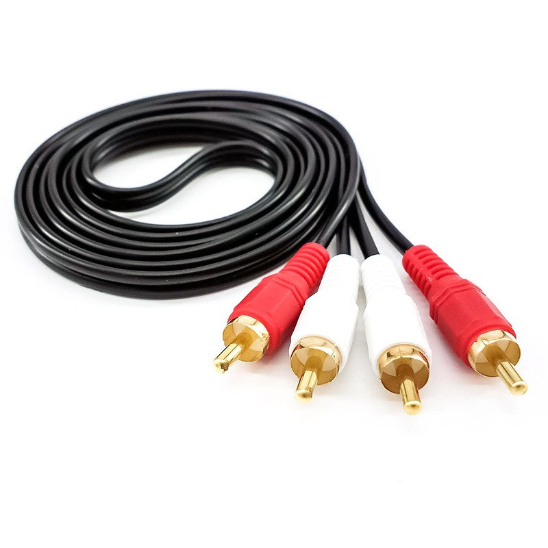 สาย av 2ออก2 rca  AV to AV ขาวแดง 404a ยาว 1.5 เมตร สายต่อเข้าลำโพง ต่อcd