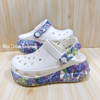 รองเท้าCrocs Classic Crush Clog ผู้หญิง ส้นสูง ลายผีเสื้อ สวยสวย มีไซส์M3–M7