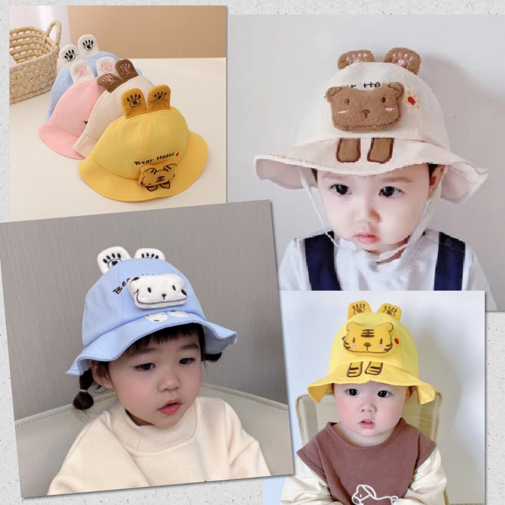 หมวกเด็ก สัตว์น่ารัก หมวกกันแดดเด็ก มีสายคล้อง นุ่มเบา ระบายอากาศ ใส่สบาย เกรดพรีเมี่ยม