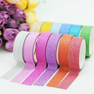 💖 เทปกลิตเตอร์ เทปกาวกากเพชร Glitter Tape ยาว 5 เมตร DIY เทปกาวกลิตเตอร์ เทปกากเพชร 💖