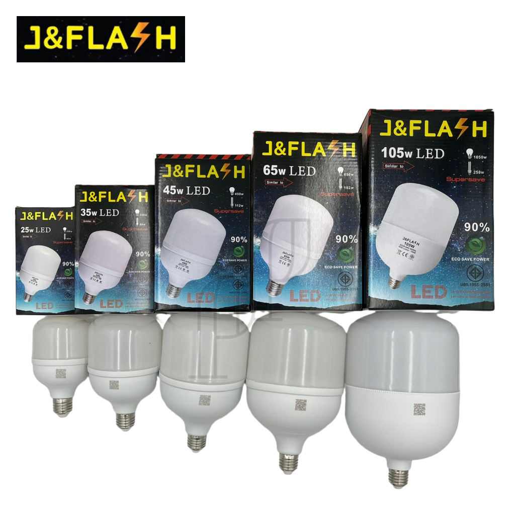 J&FLASHหลอดไฟกระบอก LED 35w 45w 65w 105w สว่าง ประหยัด ปลอดภัยและใช้ได้นาน หลอดไฟLED แสงขาว แสงวอร๋ม สว่างมาก ประหยัดไฟ