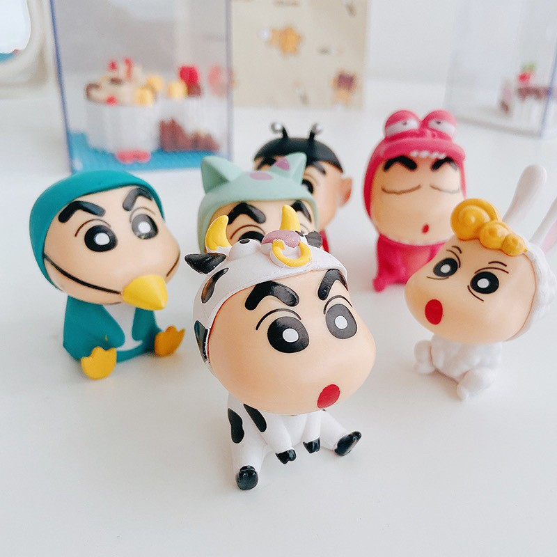 ส่งจากไทย โมเดล ชินจัง Shin chan เซต 6 ชิ้น ฟิกเกอร์ ตกแต่งตู้ เตียง โต๊ะอ่านหนังสือ โต๊ะทำงาน ของแต่งบ้าน 77002