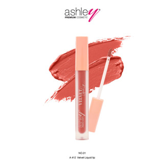 Ashley Velvet Liquid Lips ลิปเนื้อกำมะหยี่ สีสดเนียน A 412