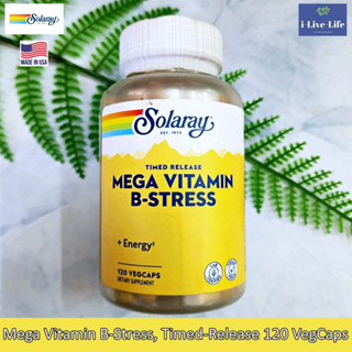 Solaray - Mega Vitamin B-Stress, Timed-Release 120 VegCaps วิตามินบีรวม