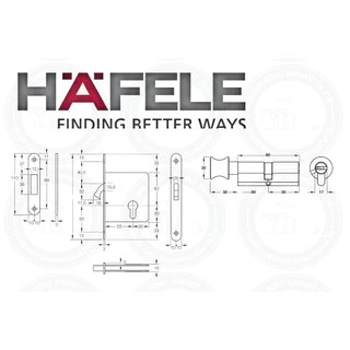 HAFELE กุญแจบานเลื่อน กุญแจคอม้า 499.65.010 499.65.011 499.65.012 499.65.013 499.65.015 (คอม้า)