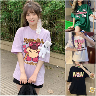 เสื้อสกรีนรวมลายการ์ตูน น่ารักๆ 💜LKTB033💜 แขนสั้น คอกลม มีให้เลือก10สี free size เสื้อยืดสำหรับผู้หญิง พร้อมส่ง