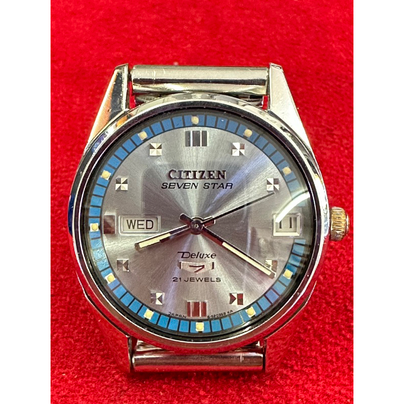 CITIZEN SEVEN STAR Deluxe7 21 JEWELS Automatic ตัวเรือนสแตนเลส นาฬิกาผู้ชาย นาฬิกามือสองของแท้