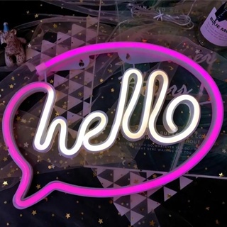 ป้ายไฟ*HELLO-หลอดดัด* ป้ายไฟLED ป้ายไฟร้าน ป้ายไฟตกแต่งร้าน ป้ายไฟวิ่ง ป้ายไฟตัวอักษร ป้ายไฟสำเร็จรูป