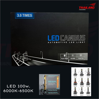 LED 100A หลอดไฟหน้าติดรถยนต์ LED 100W 6000K 20000LM แพ็ค 1 คู่