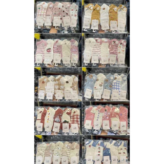 ถุงเท้าข้อสั้นและข้อสูงผู้หญิงสีหวาน ( ยกแพ็ค 10 คู่ ) F13/1