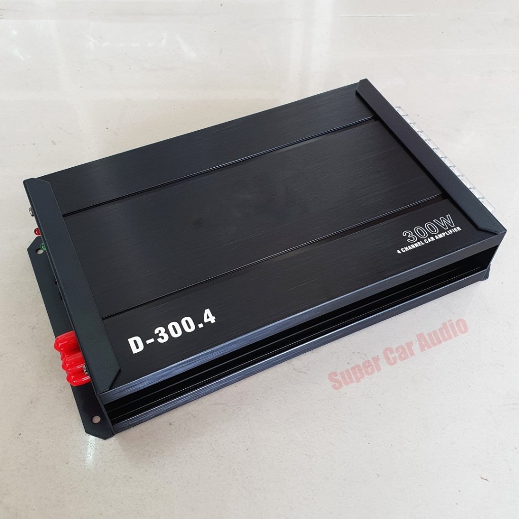 เพาเวอร์แอมป์ CLASS D 4 CH รุ่น D-300.4 ขยายเสียง เพาเวอร์แอมป์รถยนต์ คลาสดี 4ch รุ่น d - 300.4 แอมป