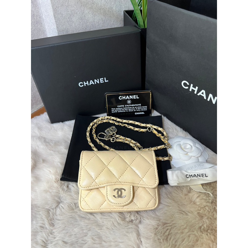 💥Used Chanel Classic Mini Belt Bag Holo 30 น่ารัก มีรอยใช้งานทั่วไป ของใหม่ 7 หมื่น