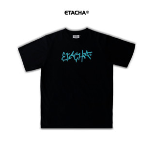 เสื้อ Oversized ETACHA แขนสั้น  สีดำ พิมพ์ลาย  E Star Font Mint