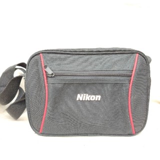 กระเป๋ากล้อง Nikon Camera Case Shoulder Camera Bag DSLR Photography Lens Accessories สีดำแดง