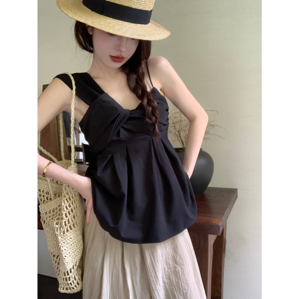 ส่งทันที Cici(NO. WK958)เสื้อกล้ามสายเดี่ยว ผ้าลินิน ดีเทลหน้ายาวหลังสั้น มีซิปข้าง เนื้อผ้าละมุนใส่สบาย - รูปที่ 7