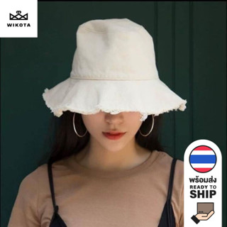 [W0069] หมวกบักเก็ต ผ้ายีนส์ ชายรุ่ย ปรับขอบได้ ทรงสวย สีพื้น มินิมอล bucket Ins ใส่เที่ยว