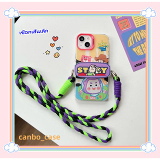 🎁ส่งของขวัญ🎁เคสไอโฟน สำหรับ 11 14 for iPhone Case 13 12 Pro Max การ์ตูน ด้วยเชือกเส้นเล็ก กันกระแทก เคสนิ่ม เคสโทรศัพท์