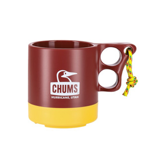 CHUMS CAMPER MUG CUP 250ml. สี BURGUNDY /YELLOW - แก้วน้ำชัมส์ แก้วแคมป์ปิ้ง