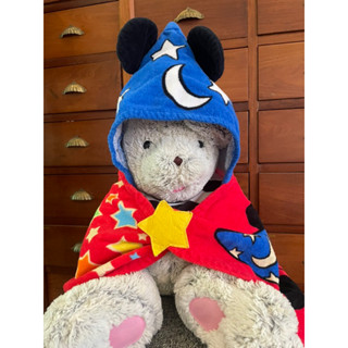 Disney Mickey Mouse Sorcerer ผ้าคลุมไหล่พร้อมหมวกมิคกี้เมาส์ผู้วิเศษ