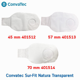 Convatec Sur-Fit Natura Transparent ถุงเก็บอุจจาระหน้าท้อง แบบใส 3 ขนาด [แบบแบ่งขาย 1 ชิ้น]