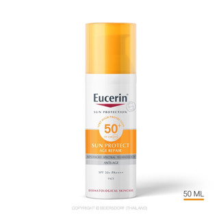 Exp.12/26 (50 มล) Eucerin SUN PROTECT AGE REPAIR SPF 50+ PA++++ (ครีมกันแดดเหมาะสำหรับผิวแห้ง ลดเลือนริ้วรอย)