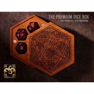 The Dice Ornament Dice Box CHERRY WOOD | Premium DnD Dice Box | D&amp;D DiceBox | Dice Vault | Dice Storage Tray for MTG RPG