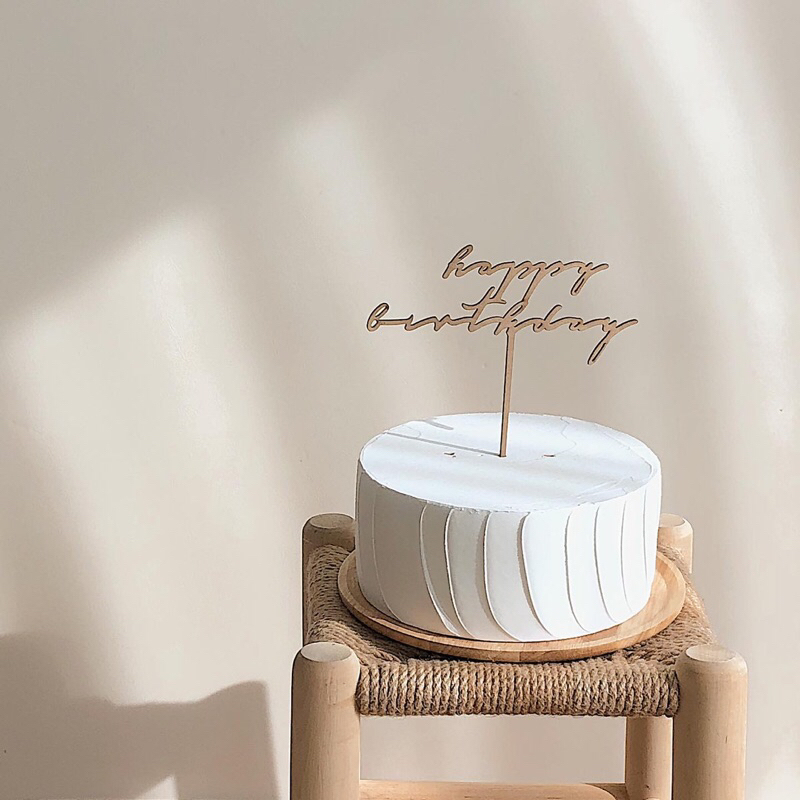 [พร้อมส่ง] ป้ายปักเค้ก ป้ายHappy birthday ป้ายปักเค้กวันเกิด สไตล์มินิมอล น่าร้ากกก