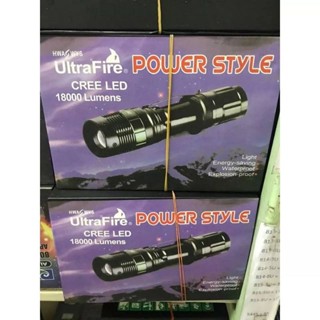 ￼สินค้าพร้อมส่ง UltraFire ไฟฉาย พกพา ชาร์จได้ ครบชุด 109-3 power style Cree led 18000 Lumens