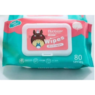 ทิชชู่เปียก 1ห่อ 80แผ่น ทิชชู่ เปียกเด็ก Baby wipes กระดาษทิชชู่เปียก ผ้าเช็ดทำความสะอาด กระดาษชำระ