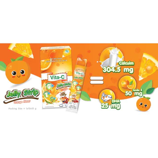 Vita-C Jelly Strip Orange Flavor ผลิตภัณฑ์ เจลลี สตริป กลิ่นส้ม สำหรับเด็ก