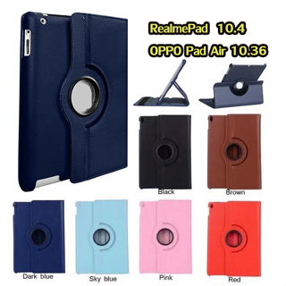 【พร้อมส่ง】เคสหมุน 360 วางแนวตั้งและแนวนอนได้ ดูหนัง พร้อมถาดใส่ปากกา เคสฝาพับ for realme pad 10.4 OPPO Pad Air 10.36