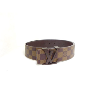 เข็มขัด Louis Vuitton LV Initials Damier belt sz 85 34 มือ 2 ของแท้100%