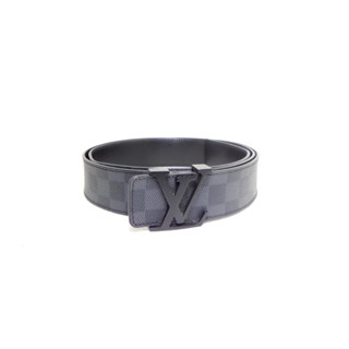 เข็มขัด Louis Vuitton LV Initials Graphite belt sz 120 48 มือ 2 ของแท้100%