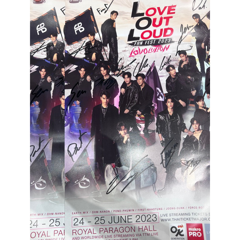 โปสเตอร์LOL2023 ลายเซ็นต์ Gemini Fourth Pond Phuwin Earth Mix Force Ohm Nanon Book Joong Dunk Jimmy 