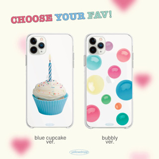 blue cupcake &amp; bubbly phone case