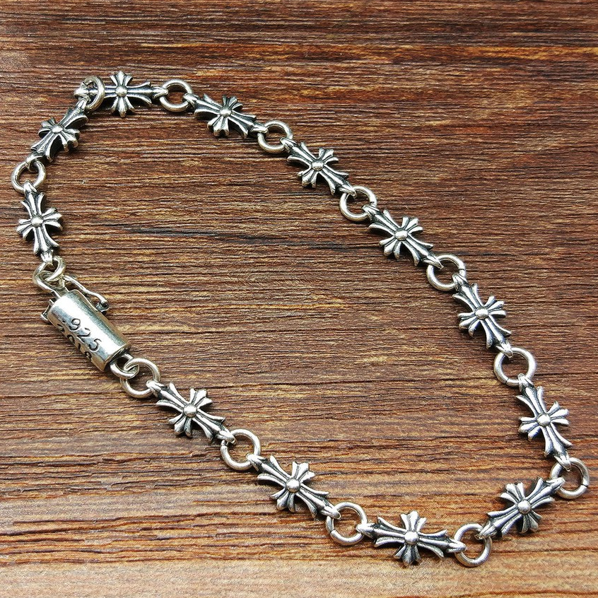 Chrome Hearts สร้อยข้อมือ  ☄❀♝สร้อยข้อมือหัวใจ Crow ผู้ชายและผู้