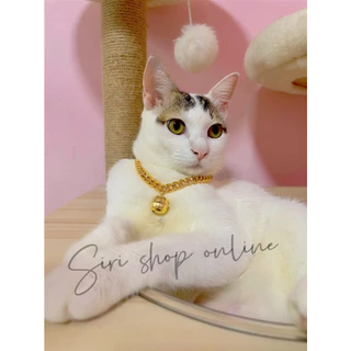 ปลอกคอสร้อยคอ หมาแมว ซื้อ3แถม1 โซ่อะลูมิเนียมกระดิ่งทรายเงิน-ทรายทองและธรรมดา ปรับขนาดความยาวได้