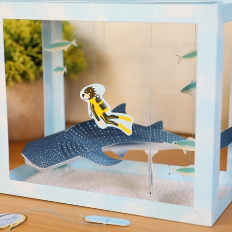 โมเดลกระดาษ 3D : ตู้ปลา Whale shark กระดาษโฟโต้เนื้อด้าน รูปที่ 4