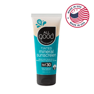 Allgood SPF 30 Tinted Mineral Sunscreen (Reef-Friendly) โลชั่นกันแดดกันน้ำสำหรับผิวแทน Made in USA (EXP11.2023)