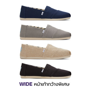 TOMS รองเท้าลำลองผู้หญิง สลิปออน รุ่น Alpargata WIDE Recycled Cotton Canvas (C) รองเท้าลิขสิทธิ์แท้