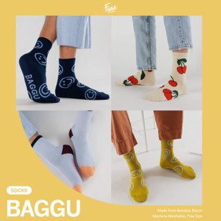 Baggu Crew Socks ถุงเท้าข้อสูง ลวดลายน่ารัก แบรนด์ BAGGU นำเข้าจากอเมริกา