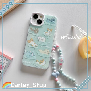 เคสไอโฟน iphone 11 14 Pro Max ในช่วงฤดูร้อน ins ว่ายน้ำ ลูกสุนัข ป้องกันการตก พร้อมโซ่ iphone 12 13 Pro Case for iPhone