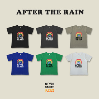 เสื้อยืดคอกลมเด็กสกรีนลาย Style crayon Kids - After the rain t-shirt