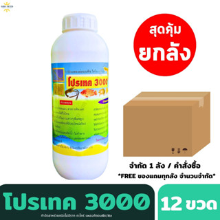 [ยกลัง+ของแถม]โปรเทค3000กำจัดสาหร่าย แพลงค์ตอนพืช/พิษ ตะไคร่น้ำ น้ำเขียว ใช้ระหว่างเลี้ยงสัตว์น้ำ ปลอดภัย100%