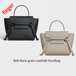 กระเป๋าคลาสสิก Celine ใหม่กระเป๋าถือ cowhide pico BELT NANO กระเป๋าถือ cowhide gravine BELT MICRO กระเป๋าถือ cowhide gra