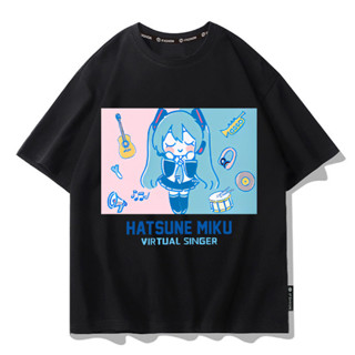 Hatsune Miku เสื้อยืดหญิง 2023 ใหม่ miku เจ้าหญิงสาวแขนสั้นชุดอะนิเมะฤดูร้อน